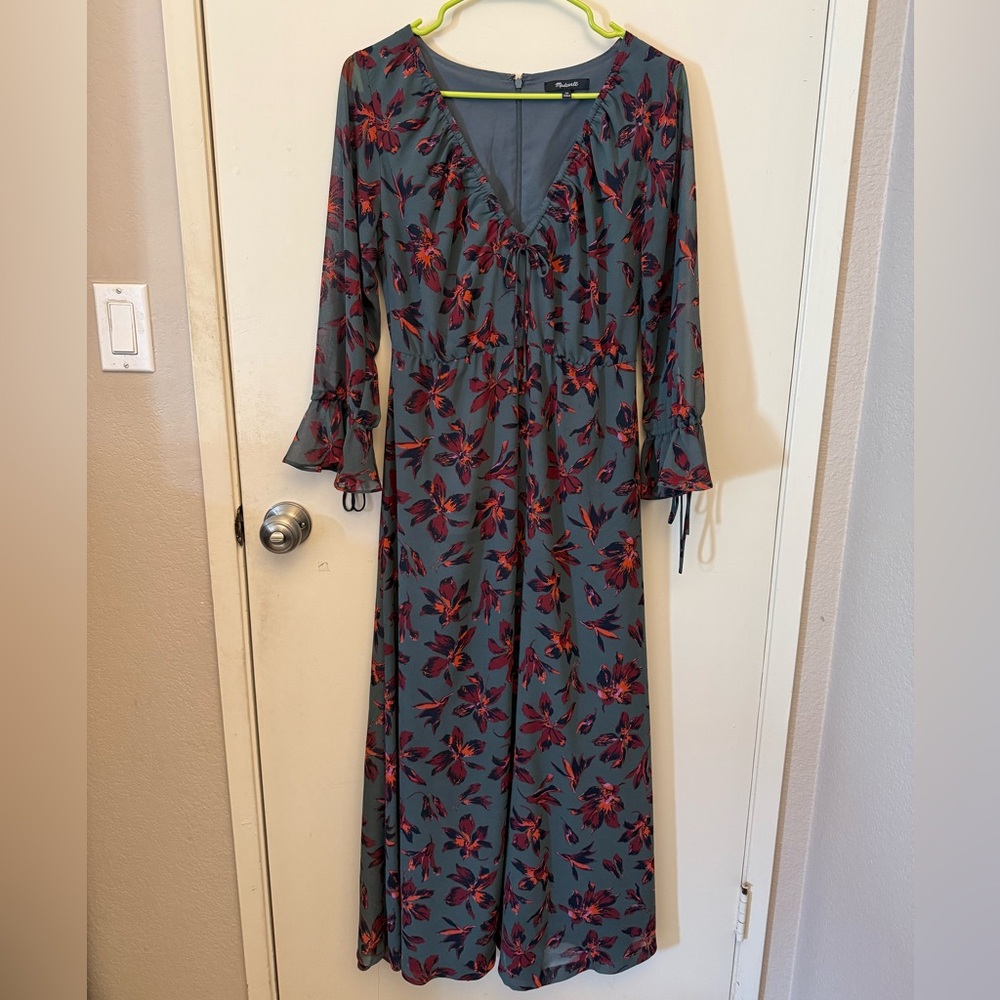 NWOT/ Madewell Willowleaf Tie-Sleeve Maxi Dress Size 00